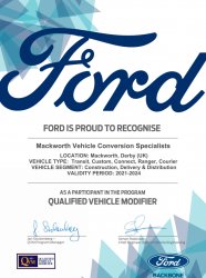 Mackworth Vehicle Conversion Specialists awarded Ford QVM Status 2021