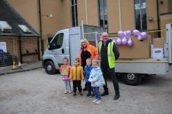 Andrew Kent, the General Manager of Mackworth VCS personally delivered gifts for SEND nursery